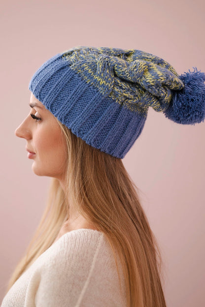Čapica s fleece Paryż K213 modrá + kiwi univerzálne