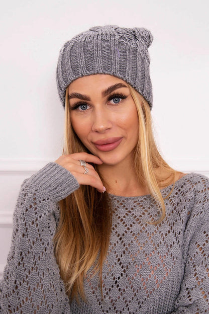 Čapica s fleece Paryż K213 svetlo šedá univerzálne