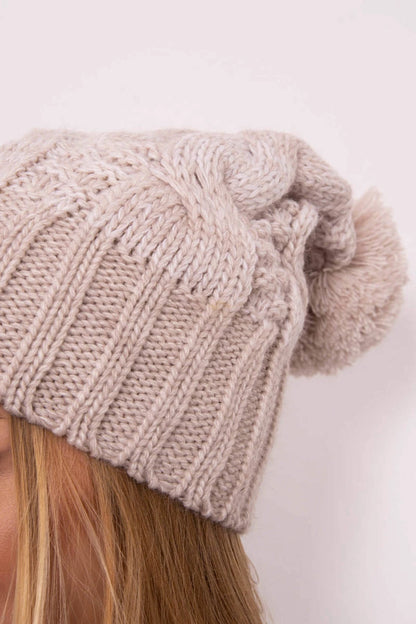 Čapica s fleece Paryż K213 svetlo béžová univerzálne