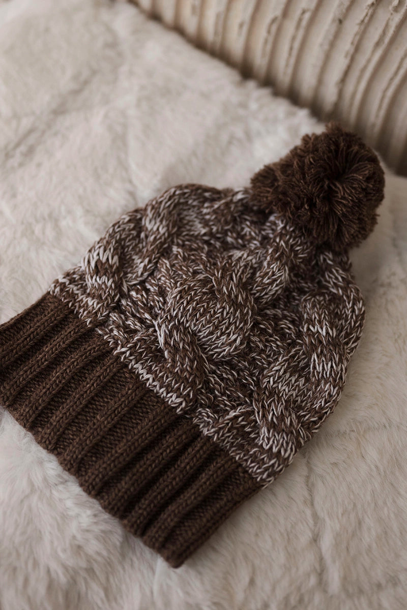 Čapica s fleece Paryż K213 hnedá + ecru univerzálne