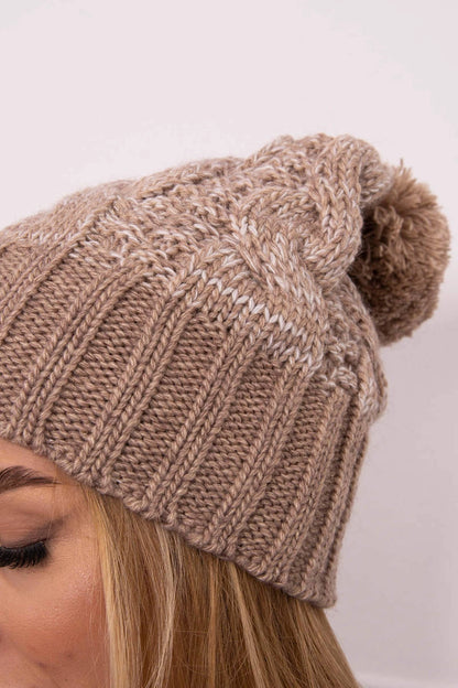 Čapica s fleece Paryż K213 tmavo béžová univerzálne
