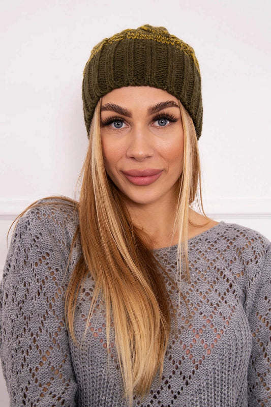 Čapica s fleece Paryż K213 kaki + kiwi univerzálne