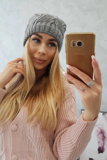 Čapica s fleece Sylwia K244 svetlo šedá univerzálne