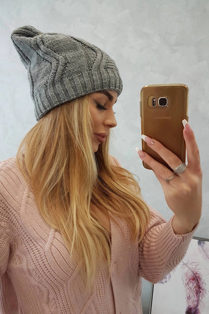 Čapica s fleece Sylwia K244 svetlo šedá univerzálne