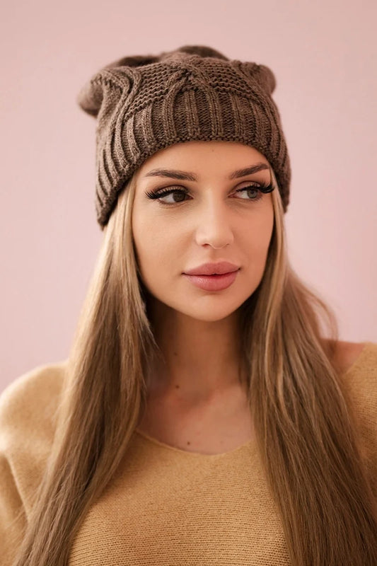 Čapica s fleece Sylwia K244 mocca univerzálne