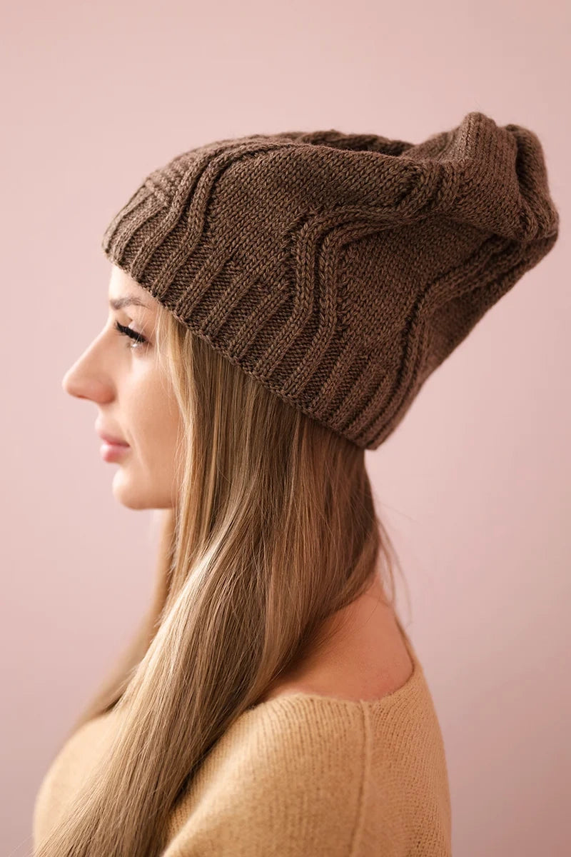 Čapica s fleece Sylwia K244 mocca univerzálne