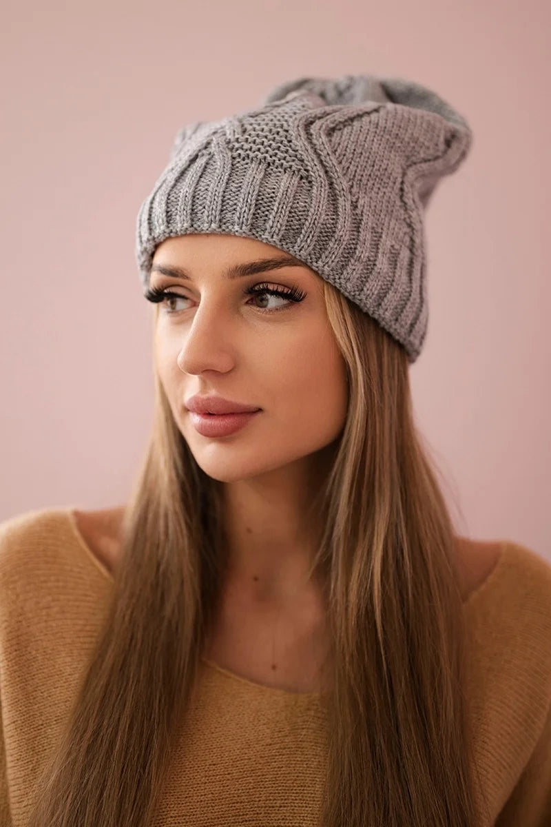 Čapica s fleece Sylwia K244 svetlo šedá univerzálne