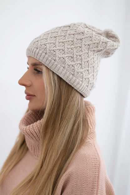 Čapica s fleece Kratka K204 béžová univerzálne