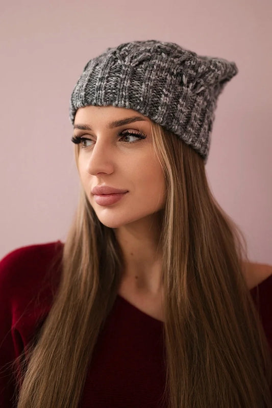 Čapica s fleece Roksana K209 tmavošedý univerzálne