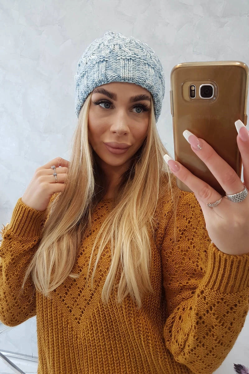 Čiapka s otočením nahor Eliza K205 modrá univerzálne