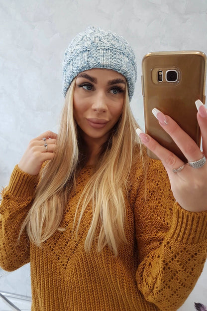 Čiapka s otočením nahor Eliza K205 modrá univerzálne