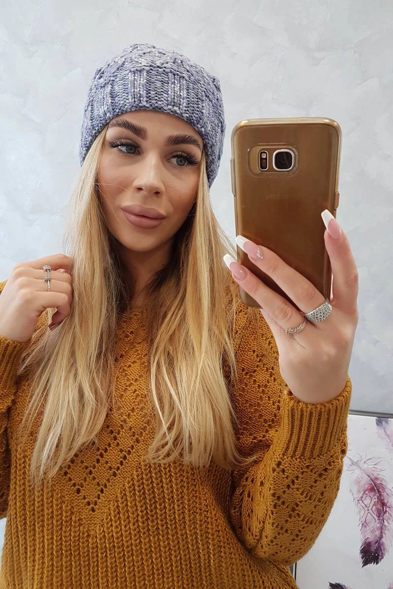 Čiapka s otočením nahor Eliza K205 fialový univerzálne