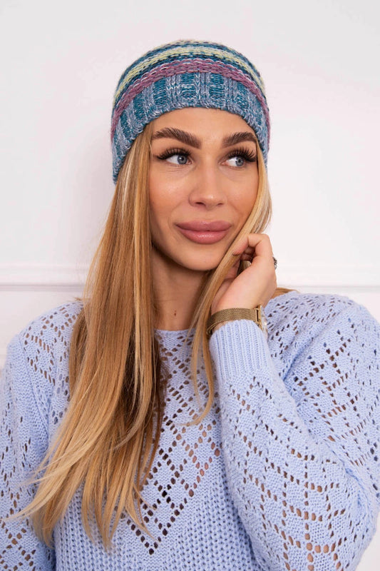 Čapica s fleece Krystyna K207 fuchsiová + modrá univerzálne