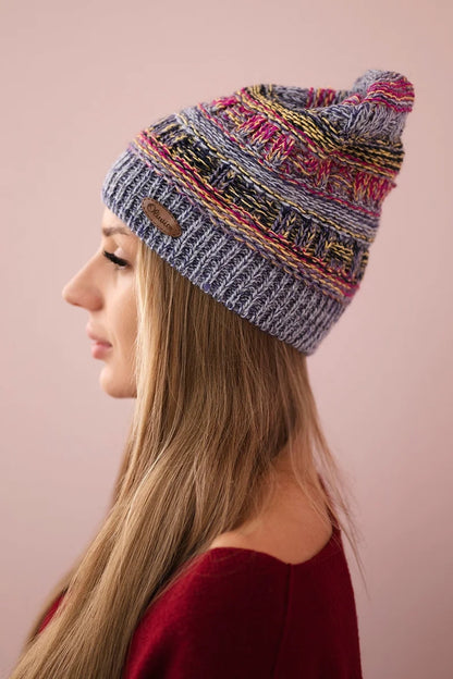 Čapica s fleece Patrycja K254 fialová + modrá univerzálne