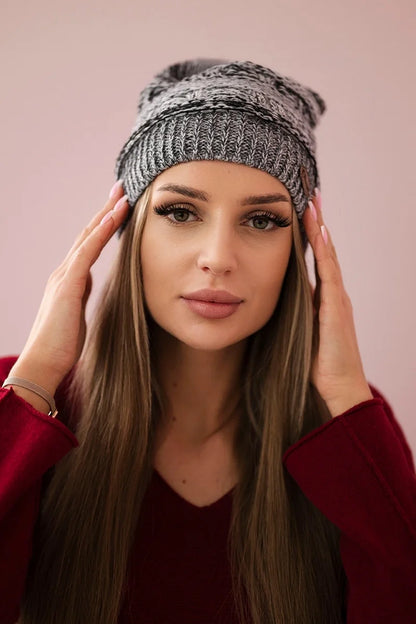 Čapica s fleece Patrycja K254 čierna + šedá univerzálne