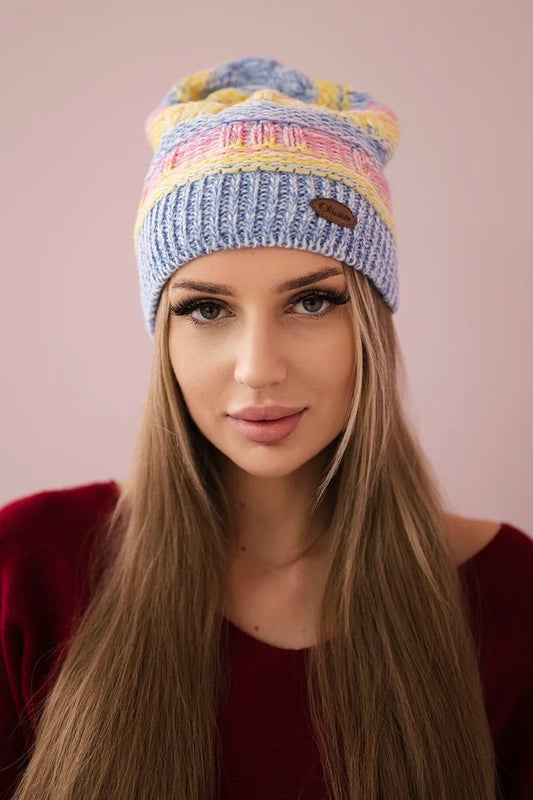 Čapica s fleece Patrycja K254 ružová + modrá univerzálne