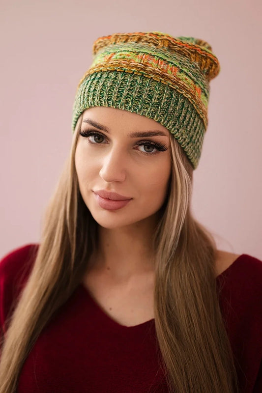 Čapica s fleece Patrycja K254 zelená neónová + zelená univerzálne