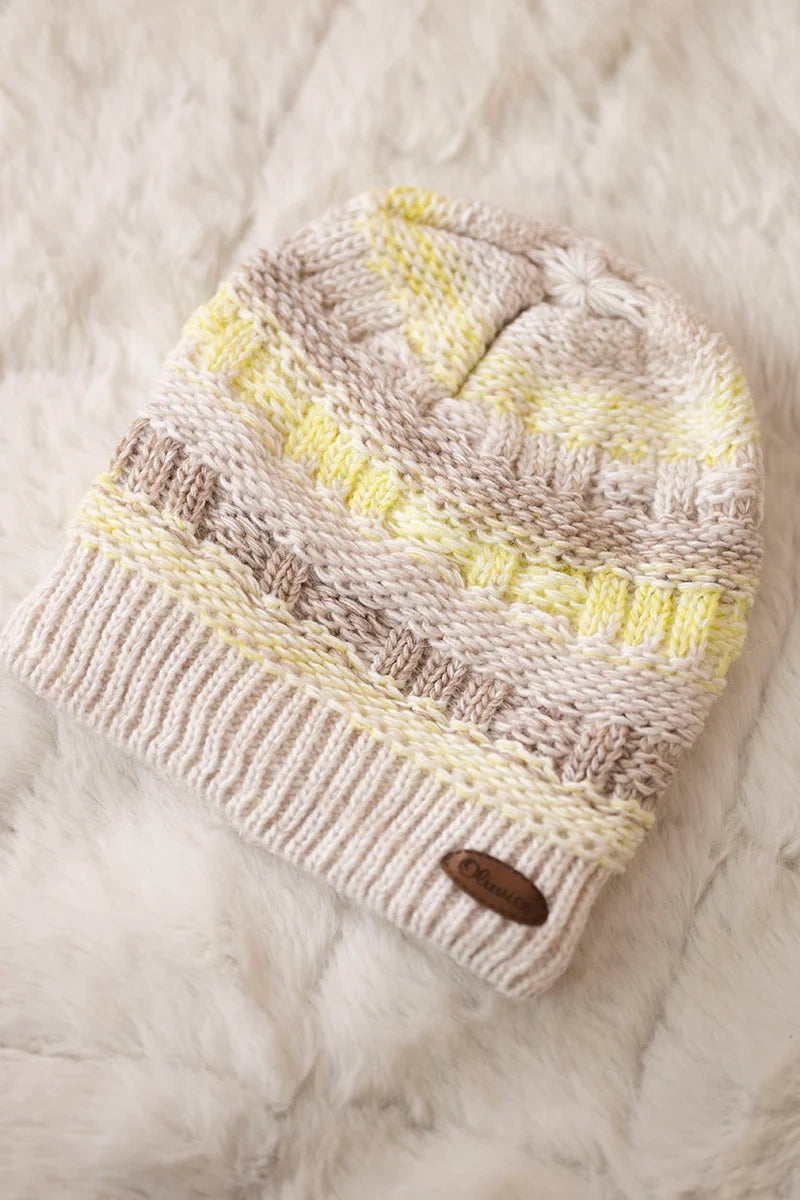 Čapica s fleece Patrycja K254 žltá + béžová univerzálne