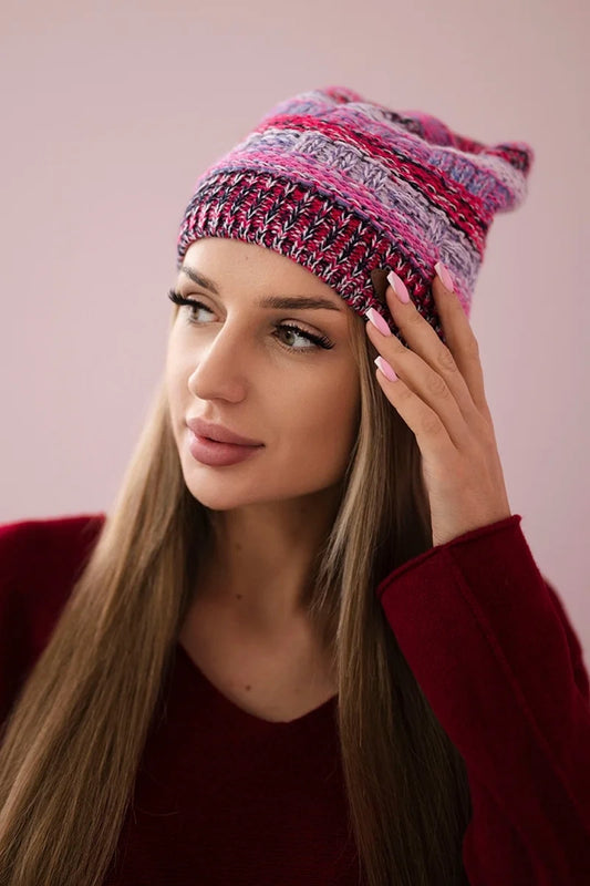 Čapica s fleece Patrycja K254 fuchsiová + ružová univerzálne