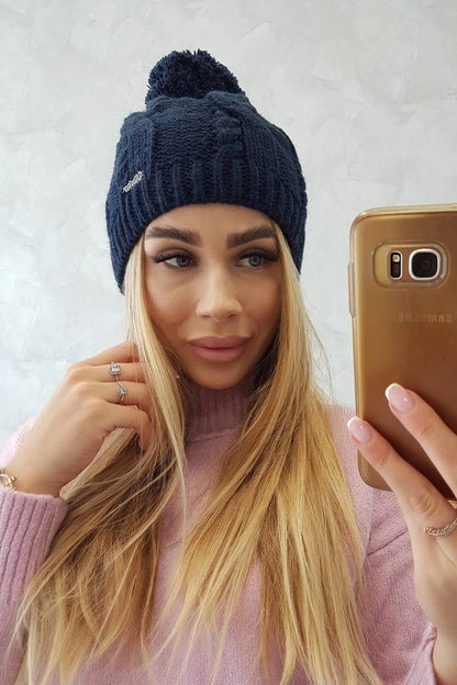 Čapica s fleece Stefania K278 námornícka modrá univerzálne