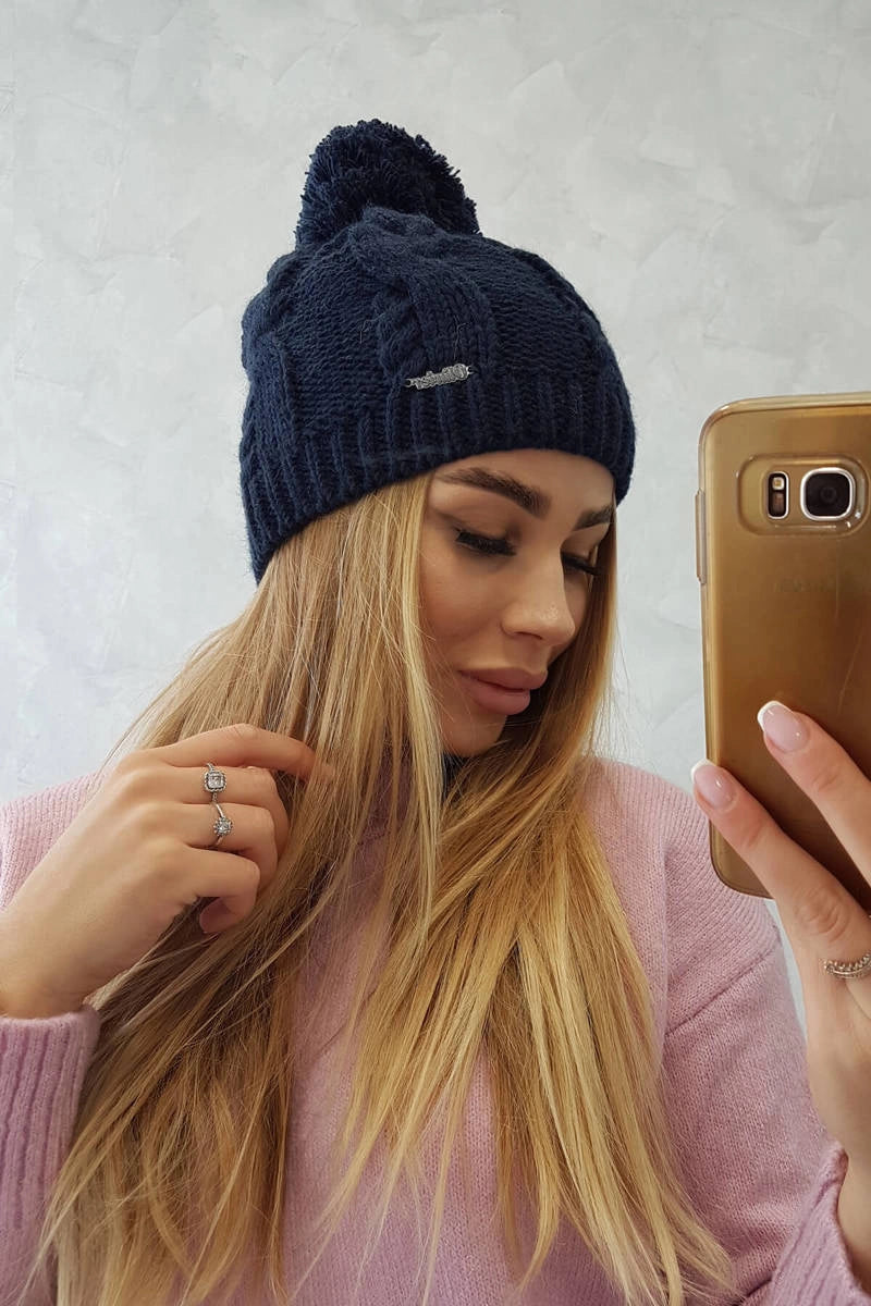 Čapica s fleece Stefania K278 námornícka modrá univerzálne