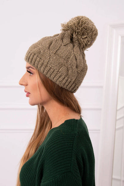 Čapica s fleece Stefania K278 svetlá khaki univerzálne