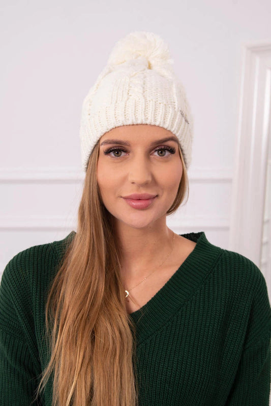 Čapica s fleece Stefania K278 ecru univerzálne