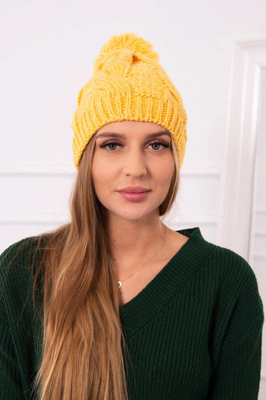 Čapica s fleece Stefania K278 žltá univerzálne