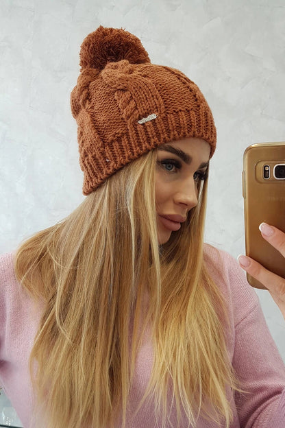 Čapica s fleece Stefania K278 svetlo hnedá univerzálne