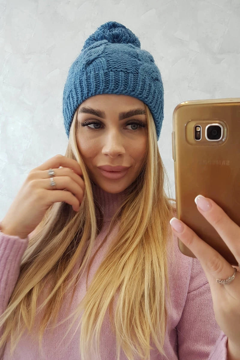 Čapica s fleece Stefania K278 džínsy univerzálne
