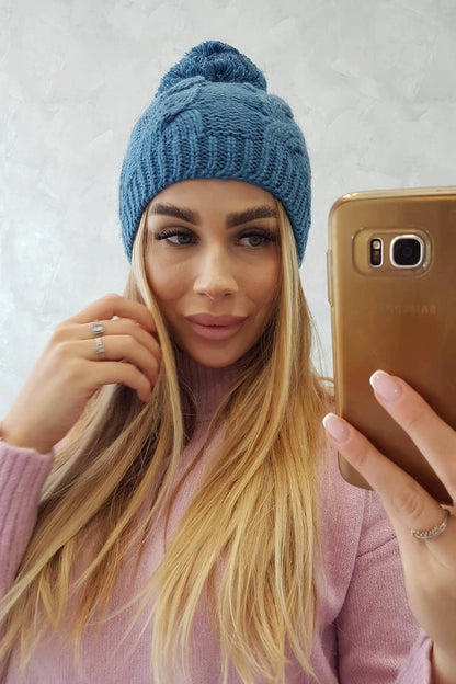 Čapica s fleece Stefania K278 džínsy univerzálne
