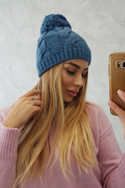 Čapica s fleece Stefania K278 džínsy univerzálne