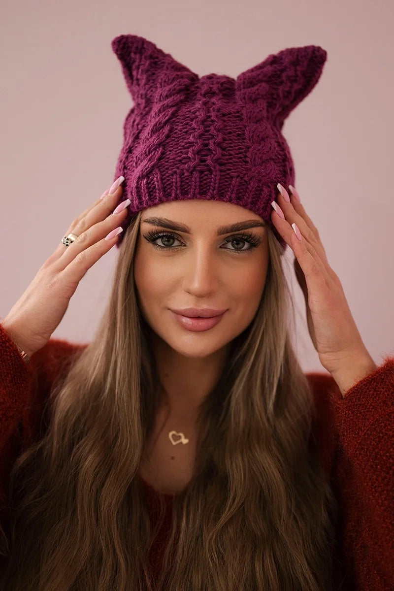 Čapica s fleece Rabbid K237 tmavo fialová univerzálne