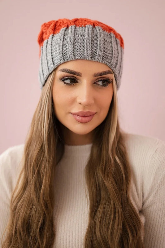 Čapica s fleece Milano K203 ryšavka + sivá univerzálne