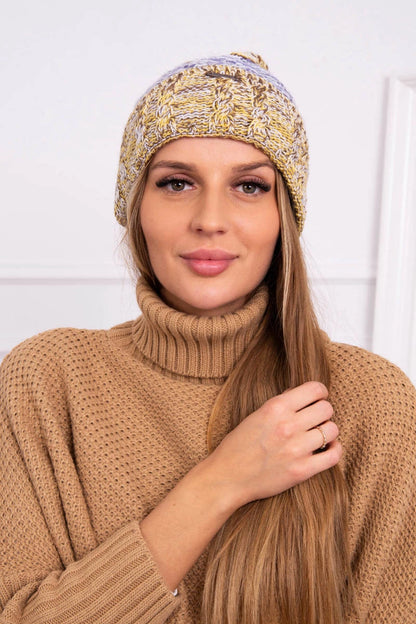 Čapica s fleece Pola K267 fialová + žltá univerzálne