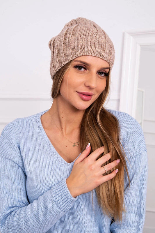 Čapica s fleece Ida K320 tmavo béžová univerzálne