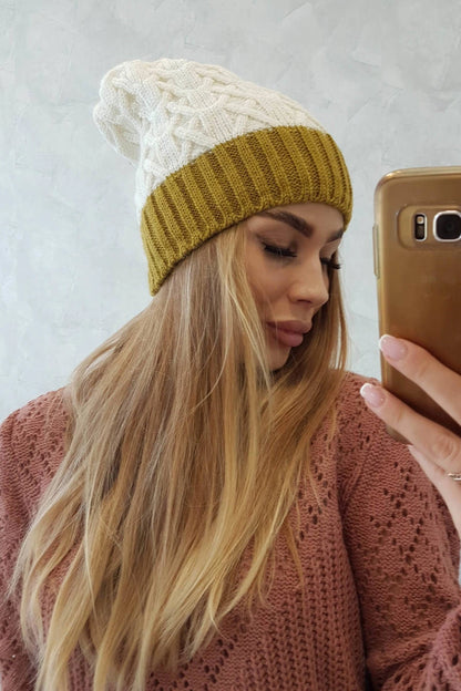 Čapica s fleece Bibiana K264 kiwi + ecru univerzálne
