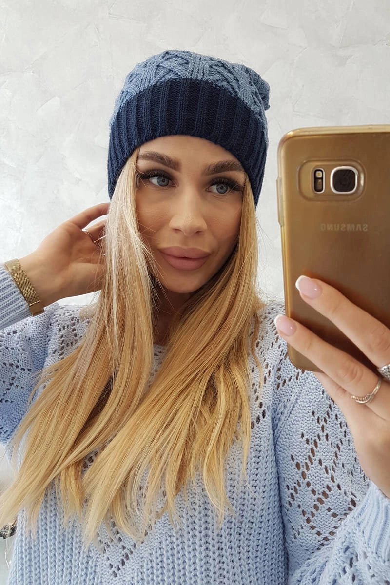 Čapica s fleece Bibiana K264 námornícka modrá + rifle univerzálne