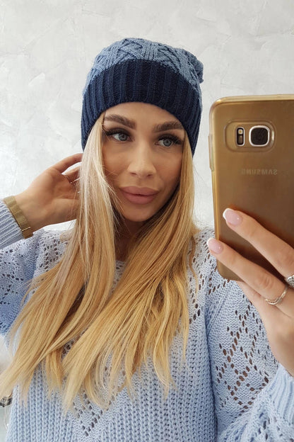 Čapica s fleece Bibiana K264 námornícka modrá + rifle univerzálne