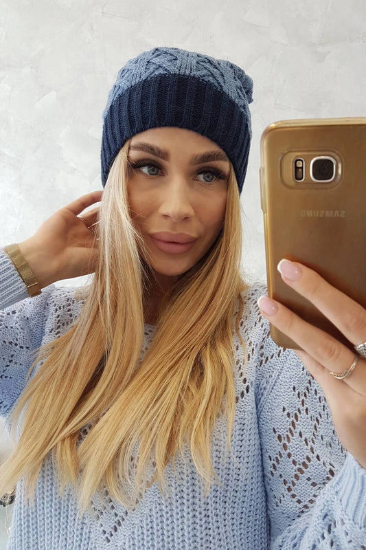 Čapica s fleece Bibiana K264 námornícka modrá + rifle univerzálne