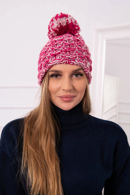 Čapica s fleece Fiona K275 fuchsiová + púdrová ružová univerzálne