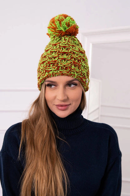 Čapica s fleece Fiona K275 zelená neónová + červená univerzálne