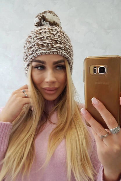 Čapica s fleece Fiona K275 biela + hnedá univerzálne