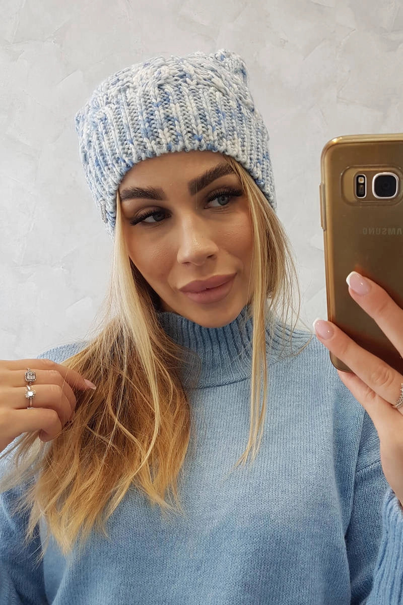 Čapica s fleece Adela K282 modrá univerzálne