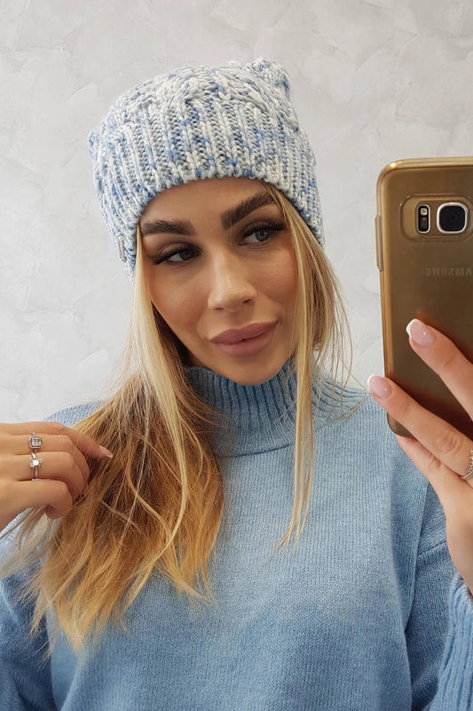 Čapica s fleece Adela K282 modrá univerzálne
