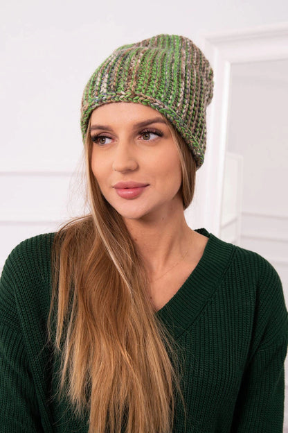 Čapica s fleece Zoja K306 zelená + béžová univerzálne