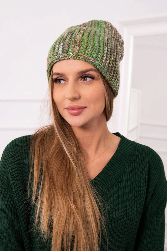 Čapica s fleece Zoja K306 zelená + béžová univerzálne