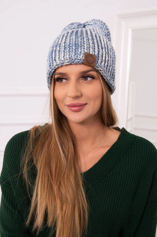 Čapica s fleece Zoja K306 ecru + modrá univerzálne