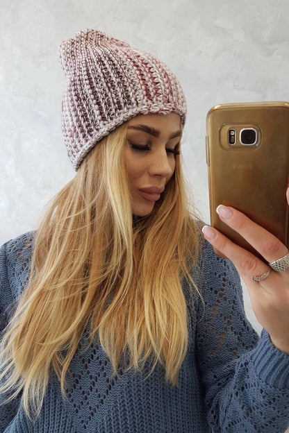 Čapica s fleece Zoja K306 ecru + bordová univerzálne