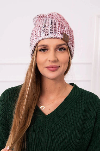 Čapica s fleece Zoja K306 ecru + bordová univerzálne